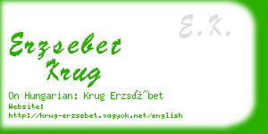 erzsebet krug business card